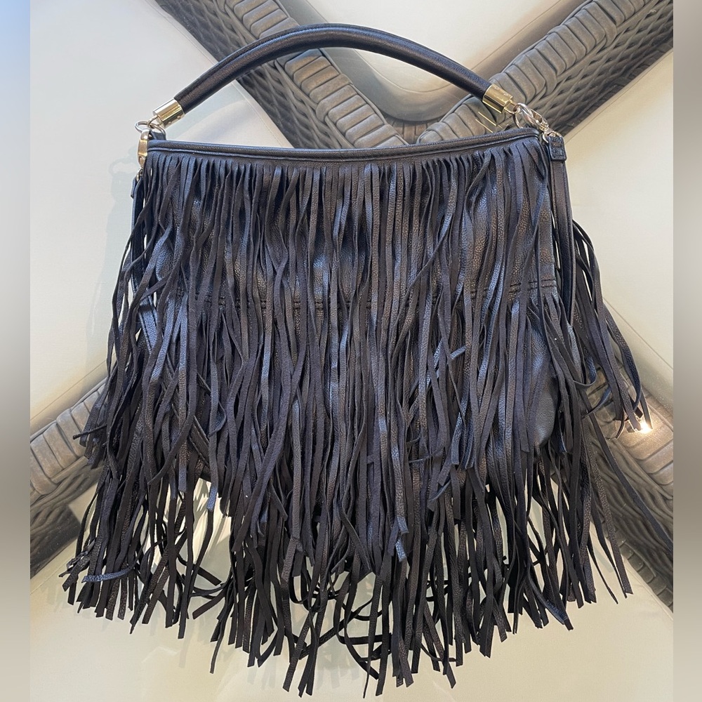 H&M Black Fringe Over shoulder/crossbody Bag